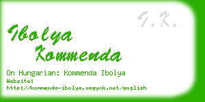 ibolya kommenda business card